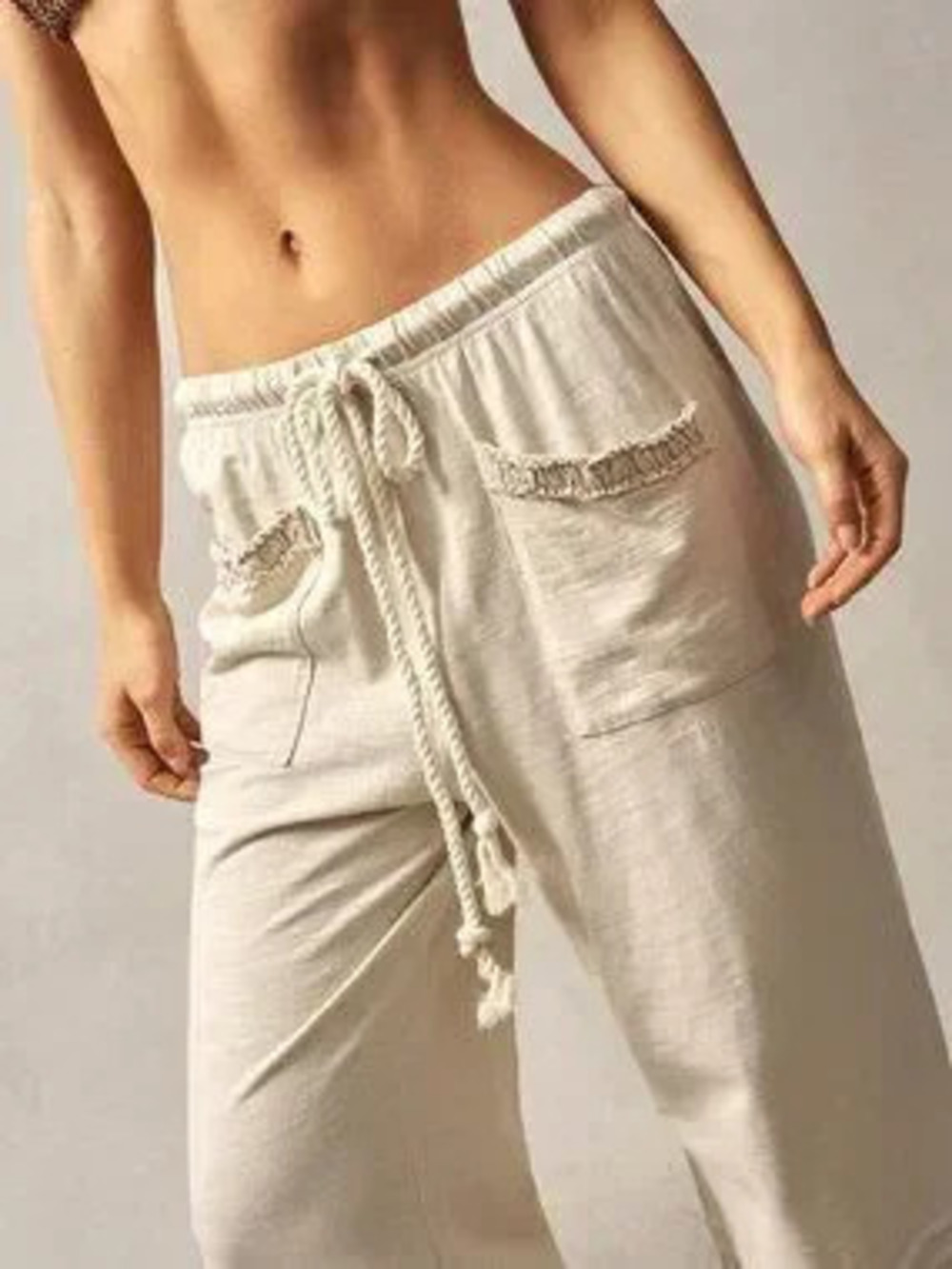 Apricot Casual Women's Plus Size Ruffle Hem Pants